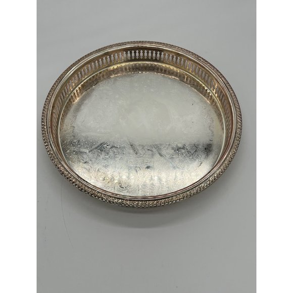 Vintage Cobalt Blue Divided Appetizer/Veggie/Dip Tray on Silver Color Platter - Picture 8 of 8